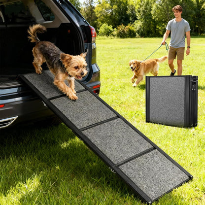 67" x 20" Dog Ramp for Car, Folding Pet Stair Ramps for Truck, SUV, Portable Pet Steps Load-Bearing 200LBS with Non-Slip Surface