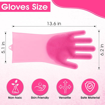 High-Density Silicone Pet Grooming Gloves with Enhanced Five Finger Design for Bathing, Massaging Dogs and Cats (Blue)