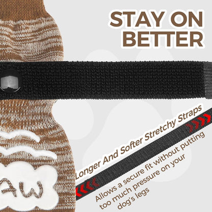 BINGPET Dog Socks to Prevent Licking Paws -Dog Shoes for Hot Pavement,Extra-Thick Grippy Dogs Sock for Hardwood Floors Anti-Slip,4Pcs All-Weather Boots Paw Protector for Small Medium Large Senior Dogs