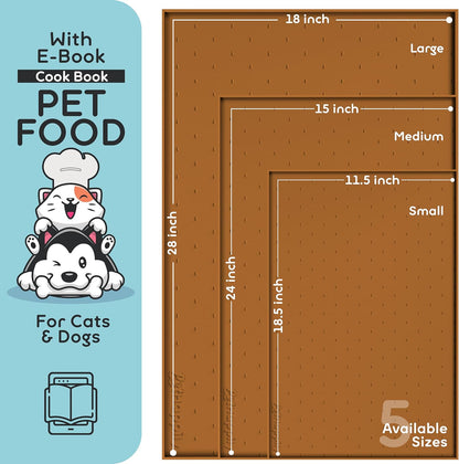 Dog Food Mat - Raised Edges Dogs Mat for Food and Water Prevent Spill, Waterproof Cat Food Mats Protect Floors, Easy Clean Dog Bowl Mats for Food and Water, Silicone Pet Feeding Placemats