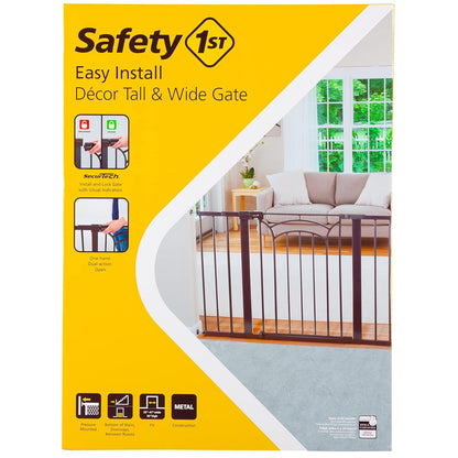Safety 1st Easy Install Baby Gates for Doorways, Tall & Wide, Décor Easy Install, Pressure Mount Fastening, No Drilling