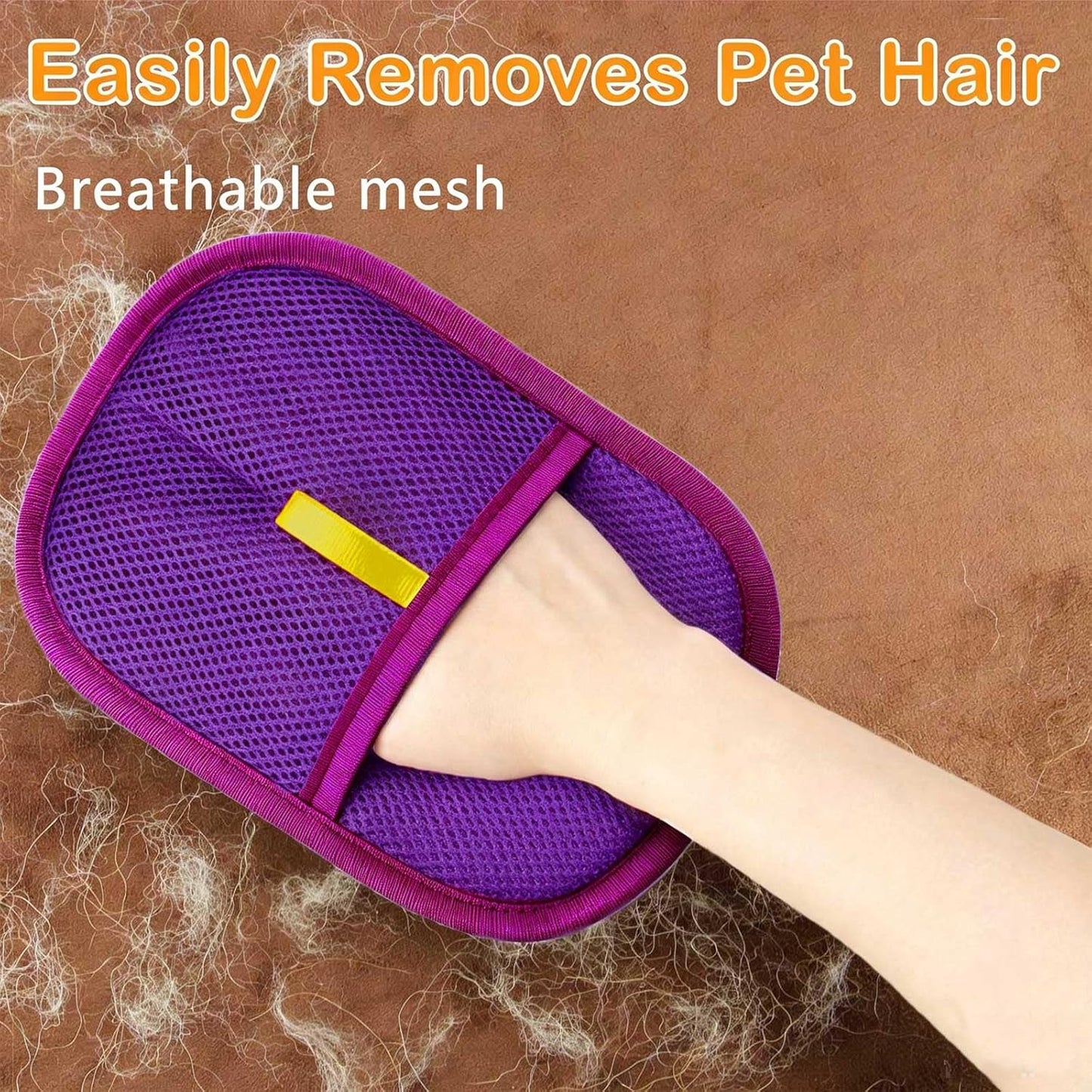 Thickened Pet Hair Removal Glove - Electrostatic Cat Dog Hair Remover Glove, Reusable Magic Brush Pet Hair Remover Tool for Couch, Carpet, and Car Seat (Black,1 Pack)