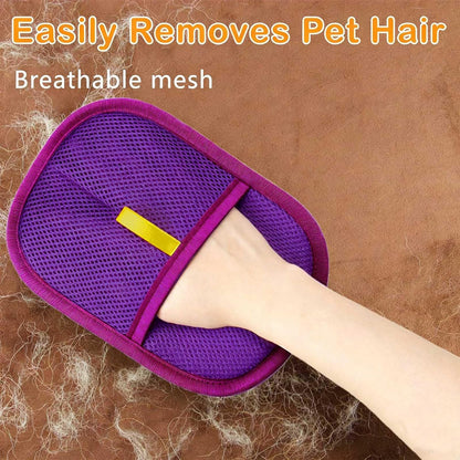 Thickened Pet Hair Removal Glove - Electrostatic Cat Dog Hair Remover Glove, Reusable Magic Brush Pet Hair Remover Tool for Couch, Carpet, and Car Seat (Black,1 Pack)
