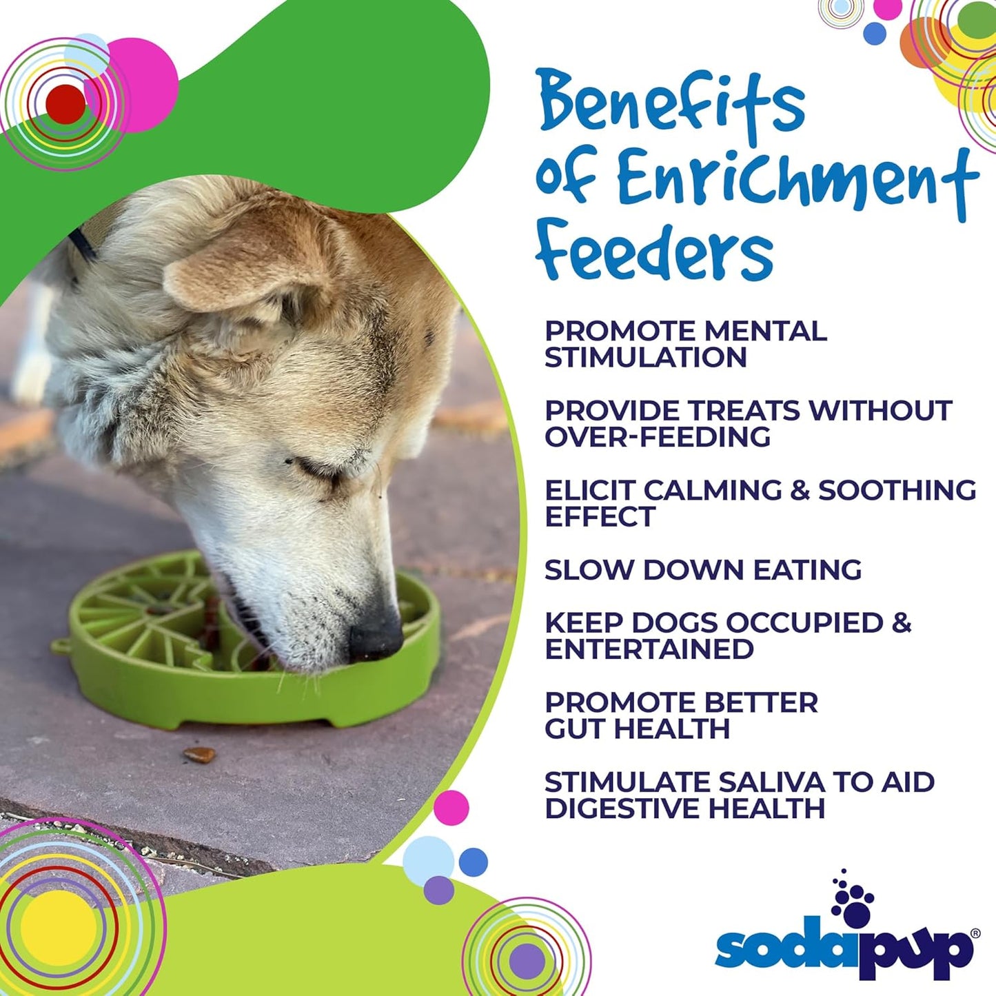 SodaPup Honeycomb Enrichment Bowl – Durable Slow Feeder Bowl Made in USA from Non-Toxic, Pet-Safe, Food Safe Material for Mental Stimulation, Slowing Down Eating, Healthy Digestion, & More
