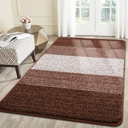 Smiry Dog Door Mat for Muddy Paws, Absorbs Moisture and Dirt, Low-Profile Entryway Mat with Non-Slip Backing, Entry Indoor Outdoor Doormat for Inside Floor (30x20 Inches, Grey, Striped)