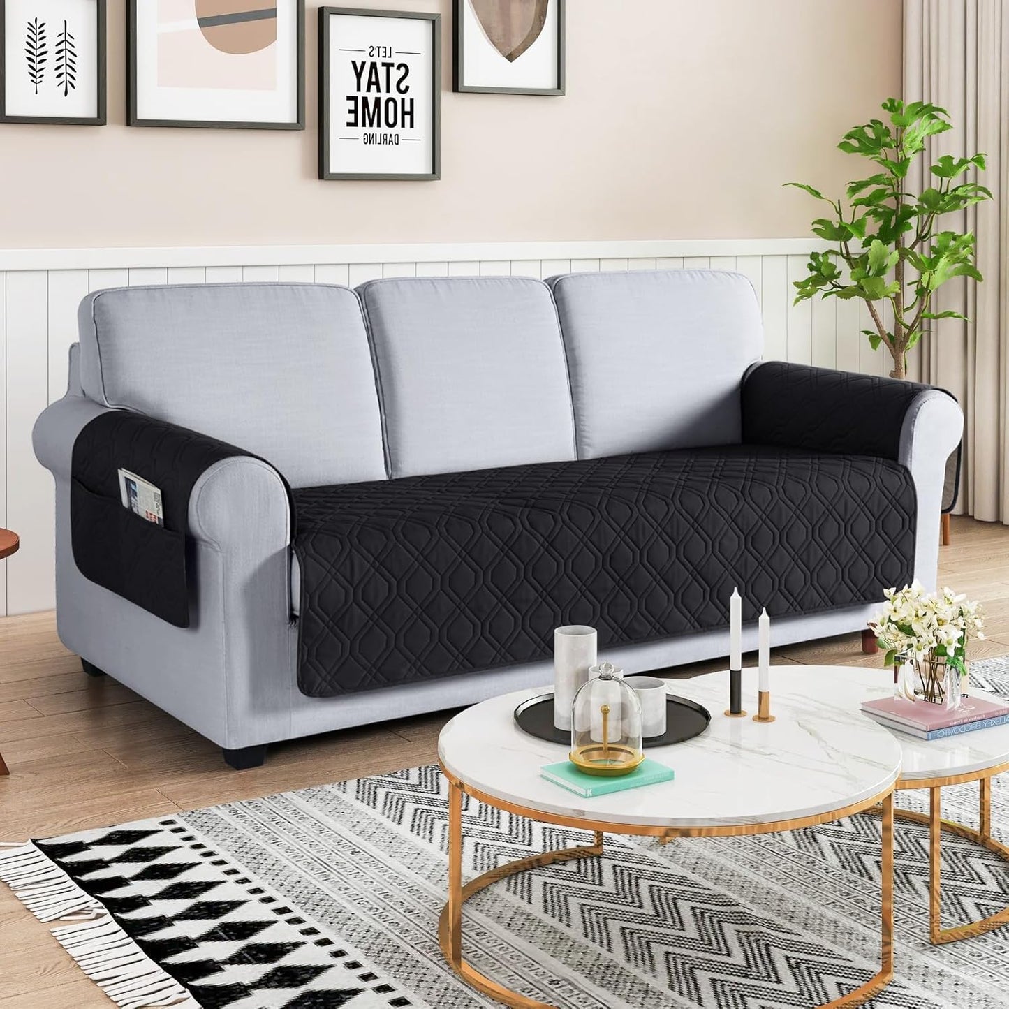 VANSOFY Couch Cover, Waterproof Sofa Covers Washable Slipcover Furniture Protector Couch Seat Covers Non-Slip Couch Cover for Dogs, Pets(Sofa, Dark Gray)
