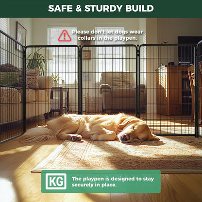 FXW Homeplus Unleashed Indoor Dog Playpen - Stress-Free and Safe Play, Heavy Duty 24 Inch 6 Panels Dog Pen for Puppy and Small Dogs, Black│Patented