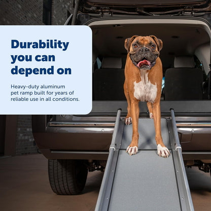 PetSafe Happy Ride Telescoping Dog Ramp, Portable Pet Ramp for Cars, Trucks & SUVs with Adjustable Sizing