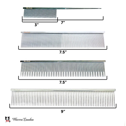 Warren London Cool Cat Greyhound Style Comb – 7.5" Professional Copper Cat Grooming Comb with Fine & Coarse Teeth, Rounded Pins for Detangling/Sensitive Skin, Deshedding & Dematting