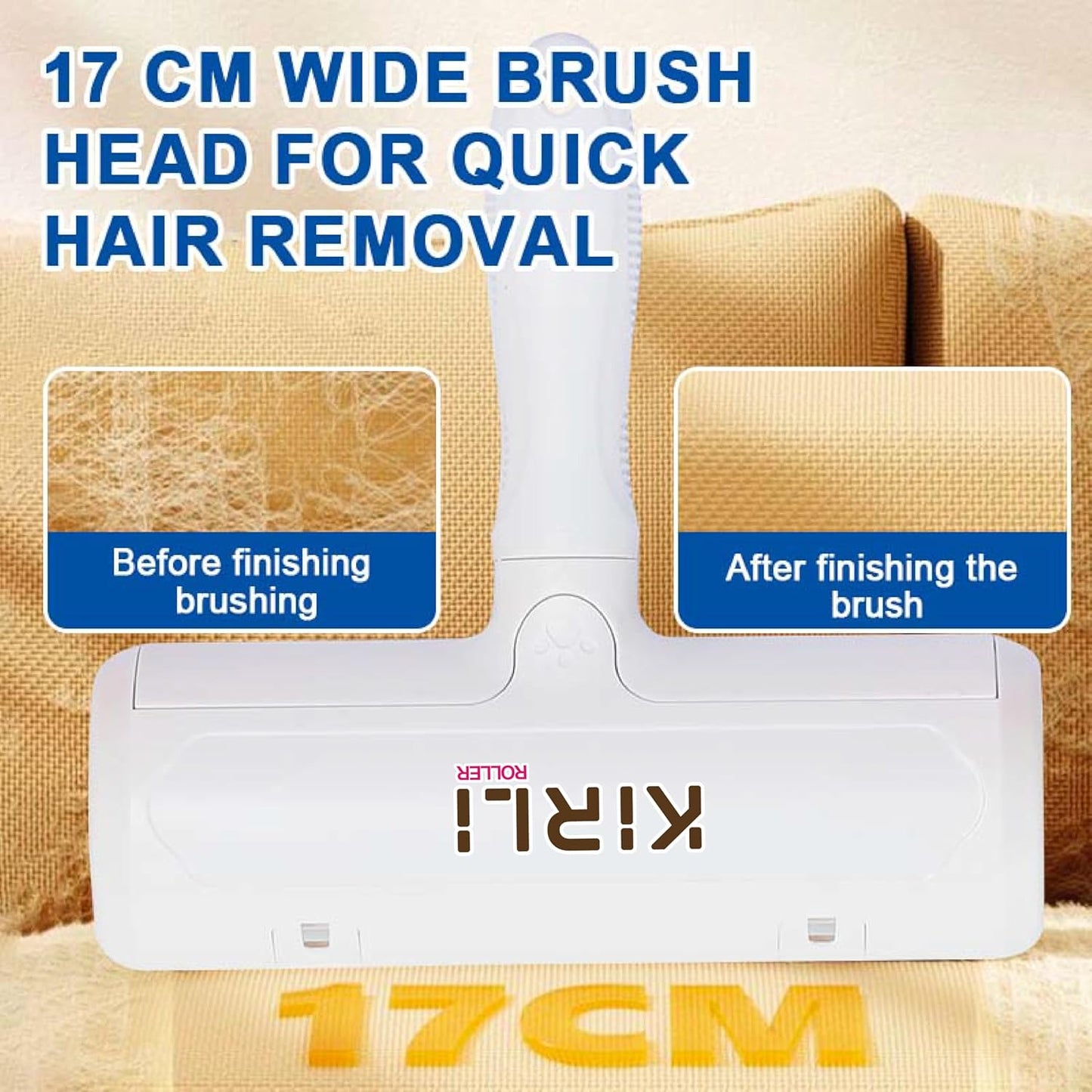 Pet Hair Remover Roller - Reusable Lint Roller for Dog and Cat Hair - Professional Fur Remover Tool for Furniture, Couch, Carpet, Bed - Heavy Duty Animal Hair Cleaner