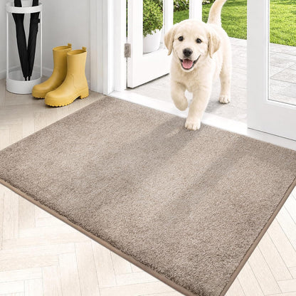 PURRUGS Dirt Trapping Door Mat 20" x 31.5", Non-Slip Machine Washable Entryway Rug, Dog Doormat, Indoor Front Door Mat, Super Absorbent Entry Rug for Muddy Shoes & Paws, Bluish Grey-Black