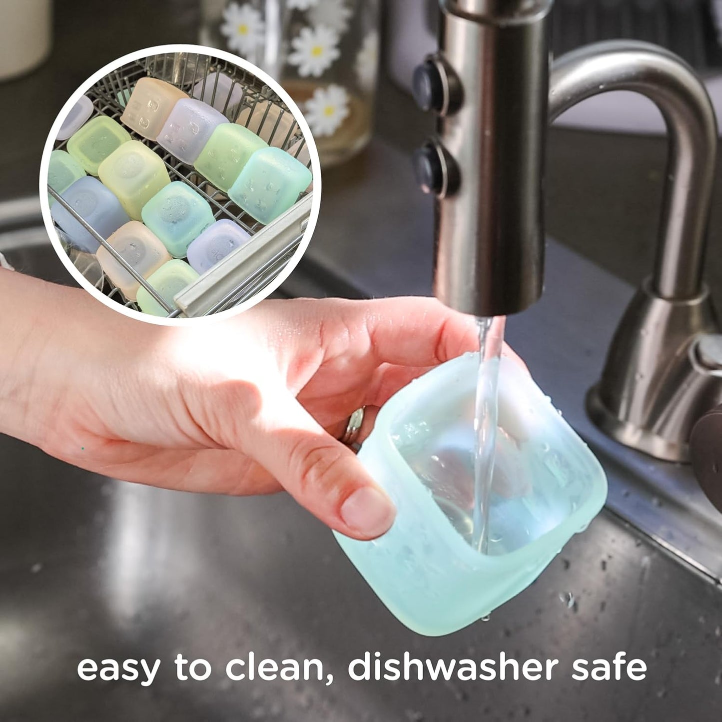 Olababy Clear Sense Silicone Storage Containers 4pk for Baby Food, Snacks, Formula, Puree, Sauce & More | Micro Plastic & BPA-Free | Daycare Essentials for Toddlers and Kids (Lilac, 2 oz / 60 ml)