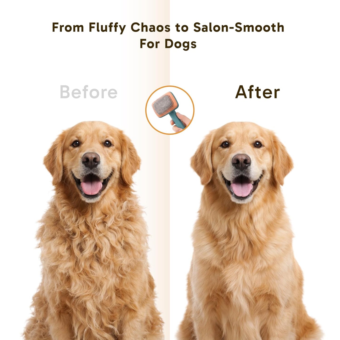 Wolfster Self Cleaning Slicker Brush for Dogs & Cats - Skin-Friendly Deshedding Brush & Undercoat Rake for Short, Medium and Long Hair Pets, Reduces Shedding by 90% (Parrot Green)