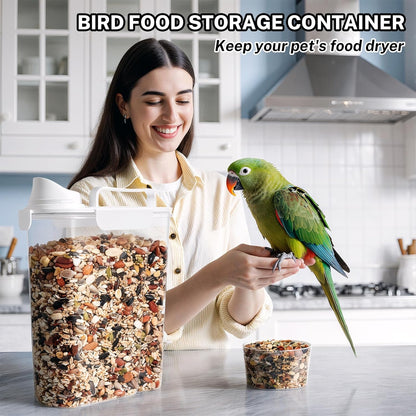 Dog Cat Food Storage Container, Pet Food Container Airtight with Large Spout & Cup, BPA-Free Plastic Food Dispenser for Pet Food, Bird Seed, Rice, Flour - Pink 2.5-5lb (1 pack)