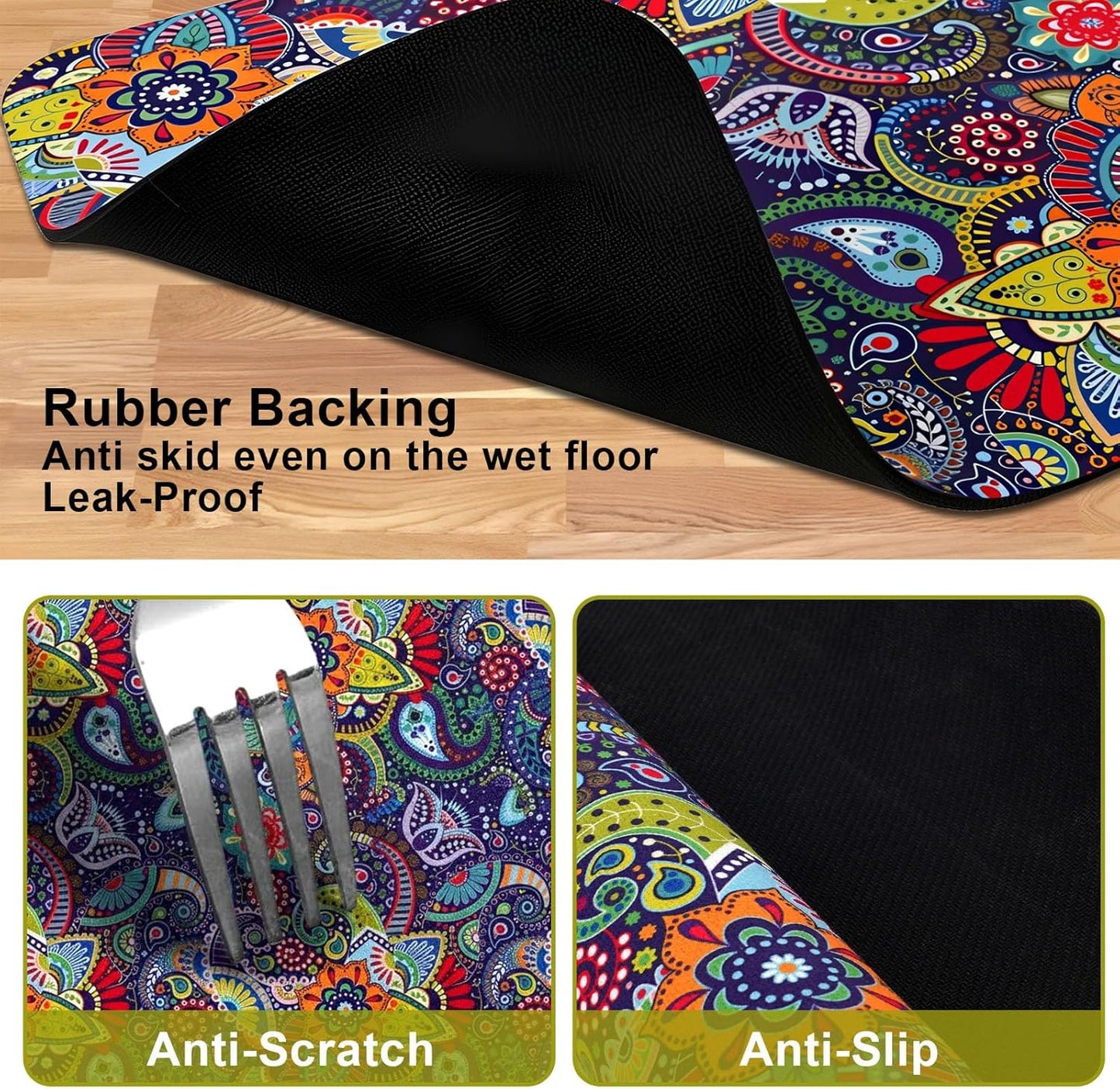 Dog Food Mats for Floors Waterproof Mat for Cat Food and Water Bowls - Absorbent Quick Dry Non Slip Mat for Pet Feeding