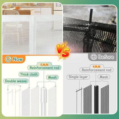 Retractable Baby Gates Extra Wide 150" × 34" Tall for Large Opening 12.5 Foot Retractable Dog Gate for Doorways, Stairs, Aisle, Indoor/Outdoor Retractable Gate for Garage, Hallways, Deck