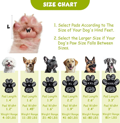 Dapaw Dog Paw Protector Pads, Anti-Slip Paw Grip for Senior & Injured Dogs on Hardwood & Tile Floors, Paw Stickers for Hot Pavement with Strong Traction (5 Sets, 20 Pcs) L