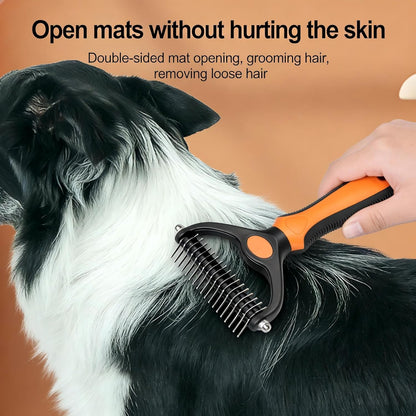 Self-Cleaning Slicker Brush for Dogs & Cats | Gently Removes Loose Undercoat, Mats & Tangles | Effective Pet Grooming Tool for Long & Short Haired Breeds