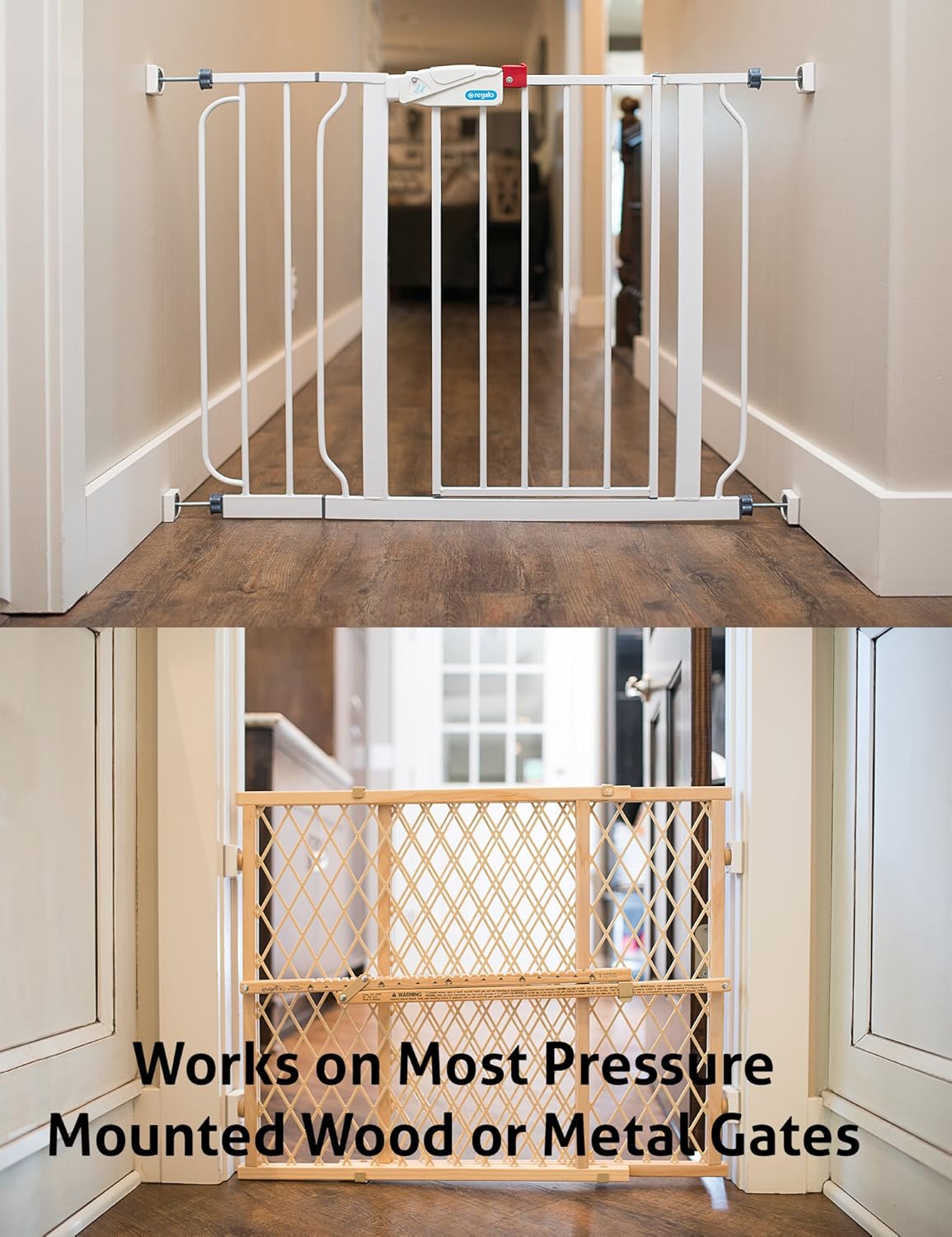 Wall Nanny Mini - Smallest Baby Gate Wall Protector (Made in USA) Protect Walls & Doorways from Pet Gates & Dog Gate Spindles - Child Pressure Mounted Baby Gate for Stairs Wall Cup (White) 4 Pack