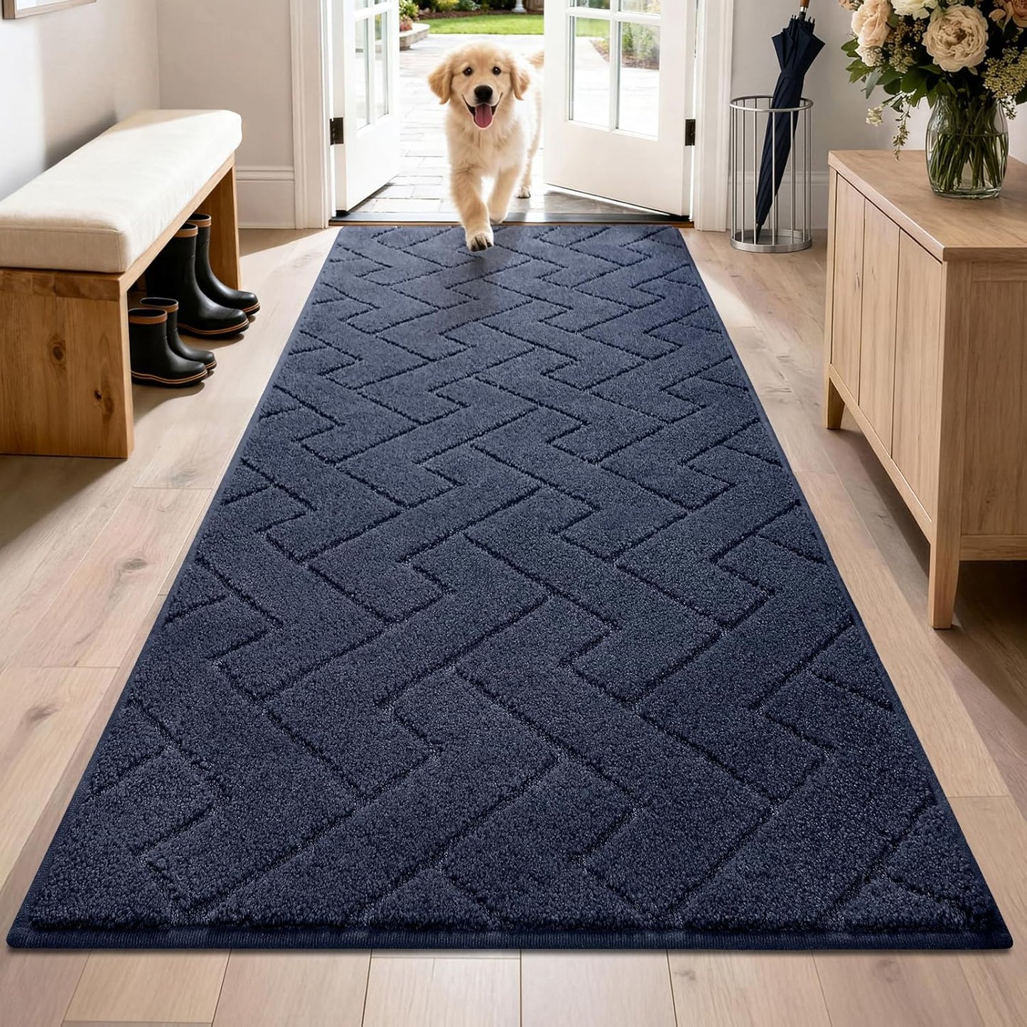 PURRUGS Dirt Trapping Door Mat 20" x 31.5", Non-Slip Machine Washable Entry Rug, Dog Doormat, Indoor Front Door Mat, Super Absorbent Entryway Rug for Muddy Shoes & Paws, Taupe