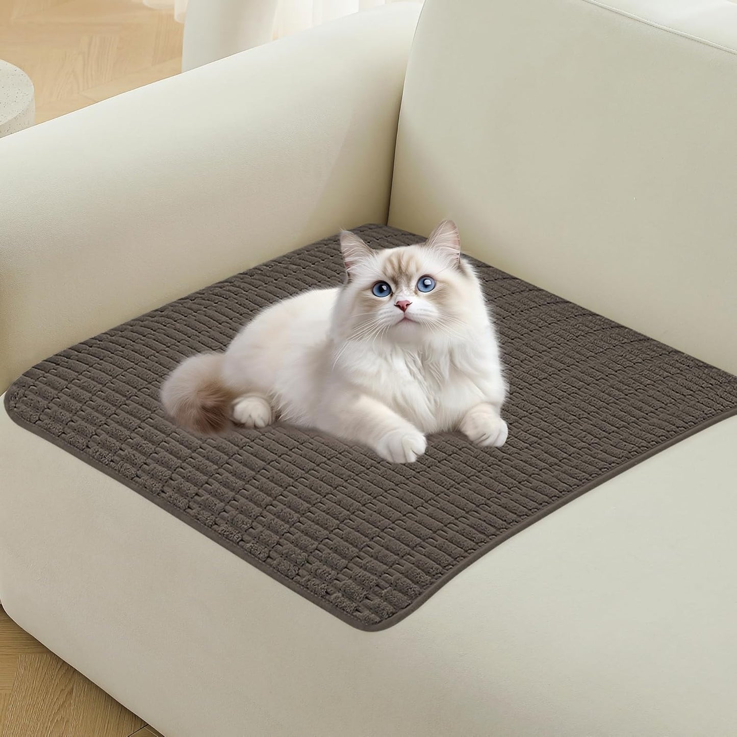 Waterproof Couch Cover for Dogs Washable, Non Slip Back Sectional Sofa Covers for 3 Cushion Couch Pet Friendly, Soft Dog Bed Cover. (Coffee, 30" x 53")