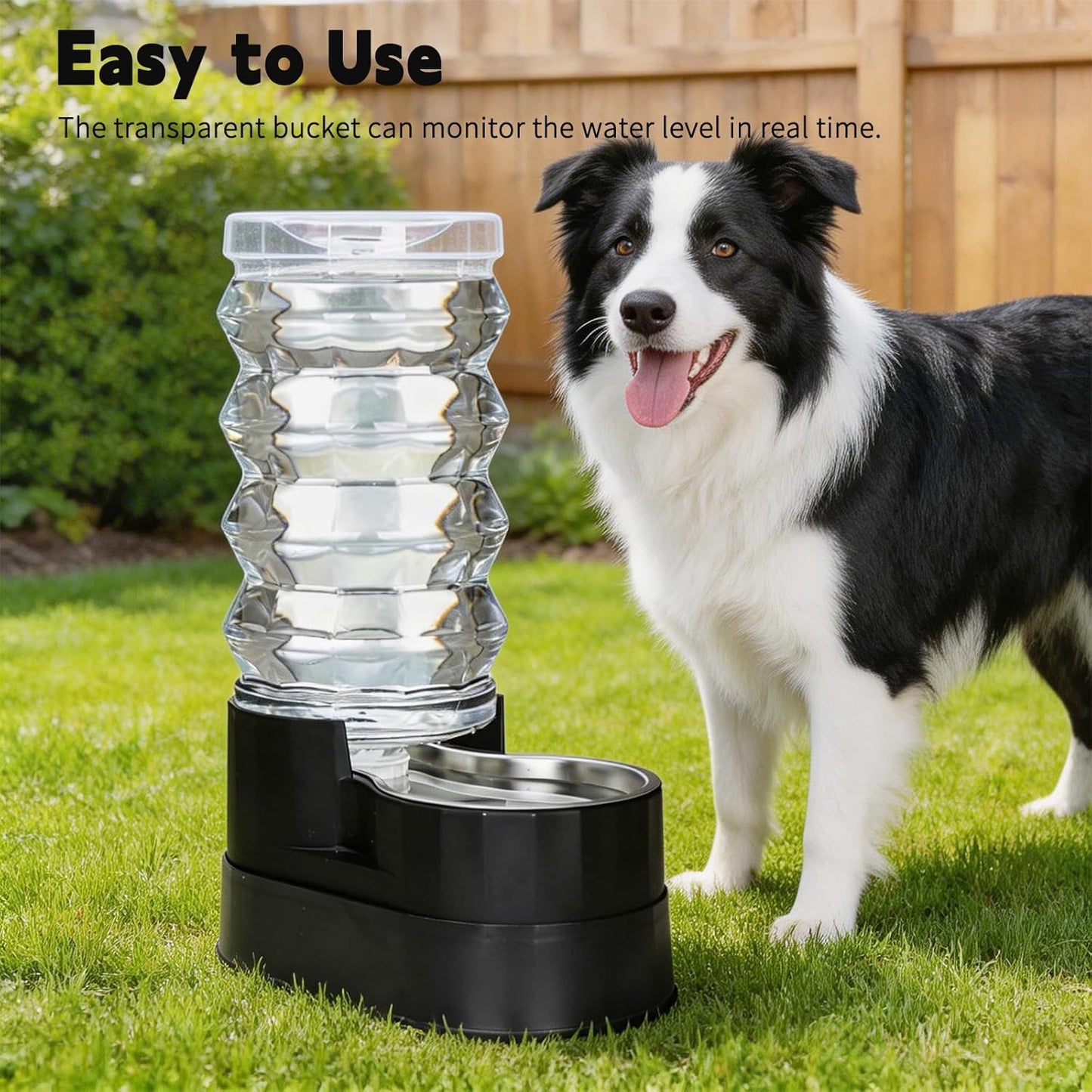 RIZZARI 8L Elevated Pet Water Dispenser – Stainless Steel Gravity Waterer with Auto-Refill Design for Medium and Large Dogs & Senior Pets -Comfortable Drinking Height for Living Rooms,Multi-Pet Homes