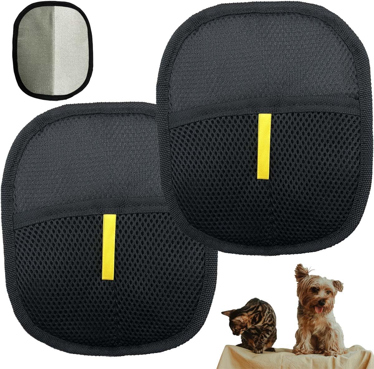 KVZVK 2Pcs Pet Hair Remover Gloves，Reusable Pet Grooming Hair Remover Electrostatic Gloves for Dogs, Cats & Horses Long and Short Hair Fur