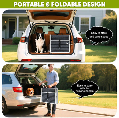 Dog Stairs for Large Dogs,Dog Stairs for Cars,Foldable Dog Ramp Pet Steps Light Weight Aluminum,Extra Wide Dog Stair for Large Dogs,High Beds, Trucks, Supports up to 200 lbs (Extra Wide-4 Steps)