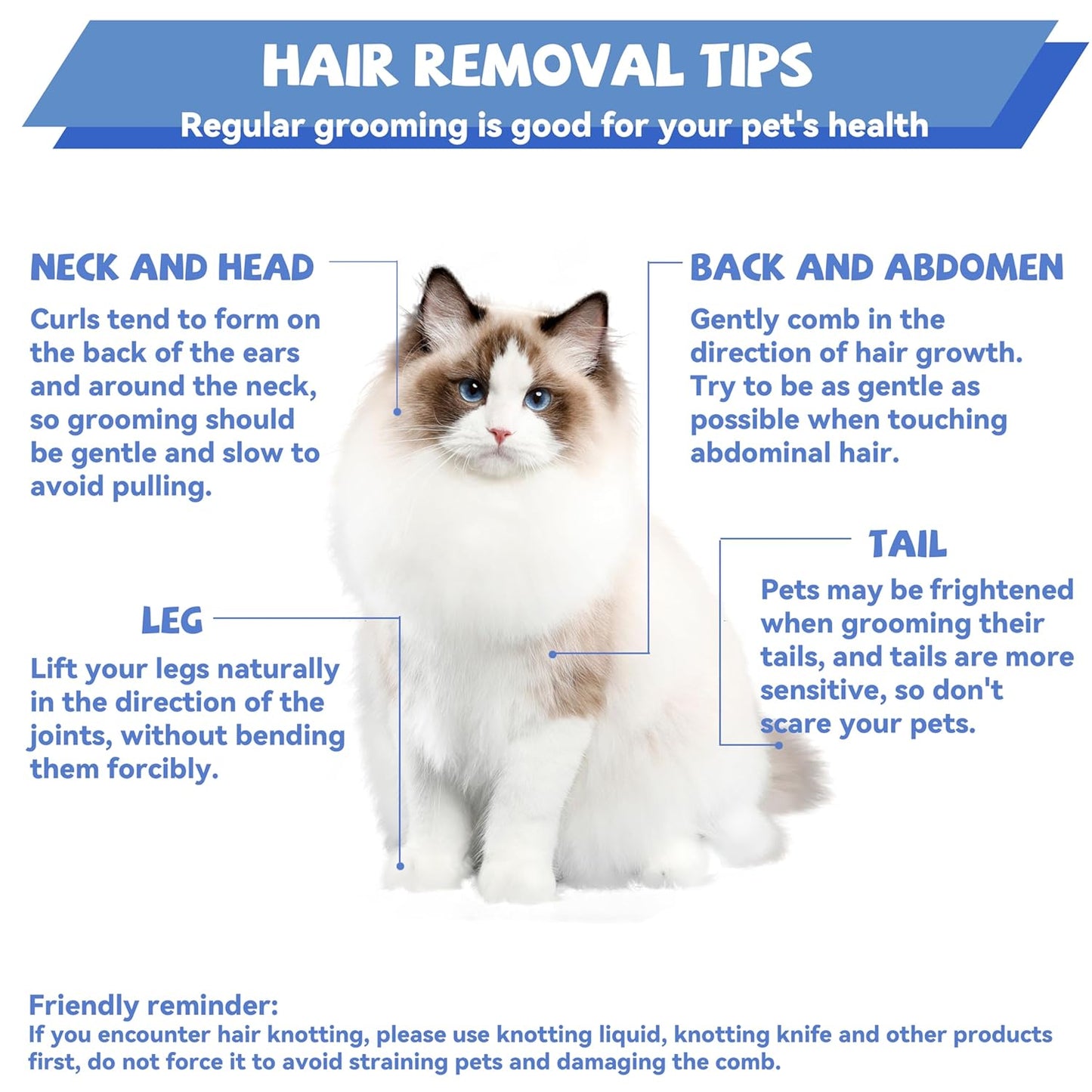 8.5 Inch Dual Tooth Pet Comb for Mats and Tangles,Poratable Grooming Dematting Comb for Indoor Long-haired Cats and Dogs,Pet Family Supplies,Removing Tangles,Knots,Undercoat and Excess Hair