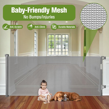 Extra Wide Baby Gate for Large Openings Retractable Baby Gates Indoor Outdoor Extra Long Dog Gate for Doorway Stair Gates for Kids or Pets Extra Large Dog Gate for Stairs