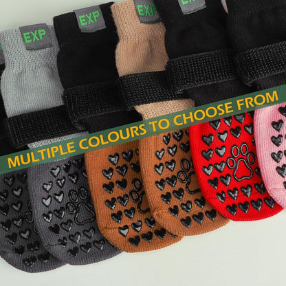 EXPAWLORER Anti Slip Dog Socks to Prevent Licking Paws, Dog Shoes for Hot Pavement Walk, Dog Booties for Hardwood Floors, Dog Boots & Paw Protectors with Grippers for Small Medium Large Senior Dogs M
