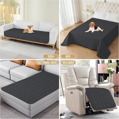 ZNSAYOTX Ultimate Cozy Blankets (30"x70") 100% Waterproof Sofa Mat Blanket for Dog Pets, Bed Couch Protector with Non-Slip Back Washable Durable, Pee Scratch Proof Easy to Clean (Dark Grey)