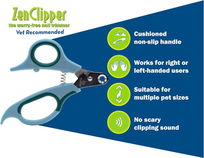 Zen Clipper Pet Nail Clipper for Dogs – Dog Nail Clipper for Safer Grooming and Nail Care - Clean, Quiet, and Easy-to-Use Stainless Steel Dog Nail Trimmer - (3mm Hole)