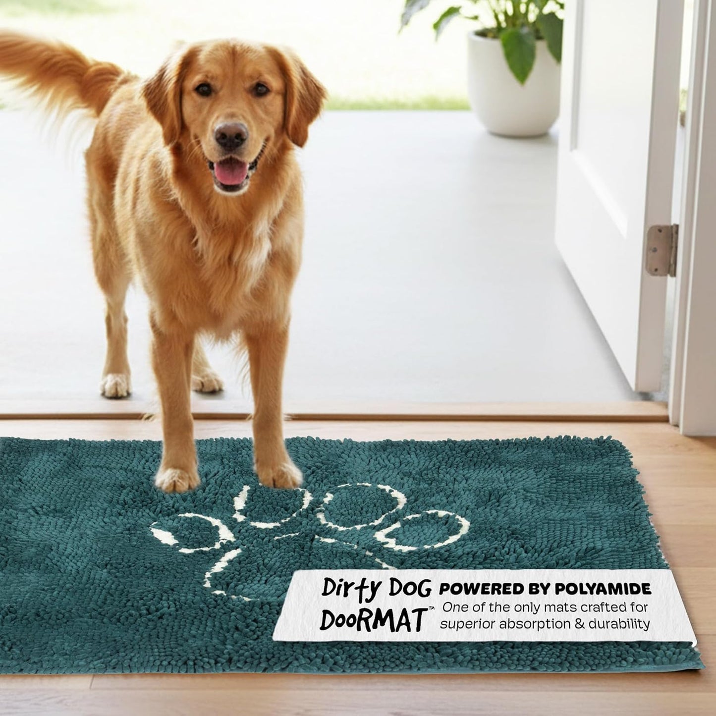 Dog Gone Smart Dirty Dog Doormat - Fast Drying Rug with Super Gripper Backing for Clean Floors - Super Absorbent and Machine Washable Mat for Muddy Paws - Grey