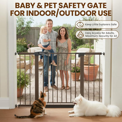 Mumeasy 36" High Extra Tall Dog Gate, 29.6"-40.5" Wide Pressure Mounted Tall Baby Gate for Dog, Auto Close Pet Gate with Door for Stairs,Doorways,House,Black