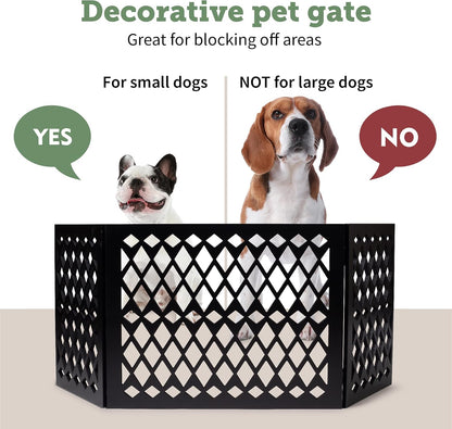 Free Standing Pet Gate | Pet Gate for Small Dogs | Free Standing Dog Gate for Stairs | Freestanding Dog Gates for Doorways | Freestanding Pet Gates | Width 23.5-47 inch | Height 18.75 inch (Diamond)