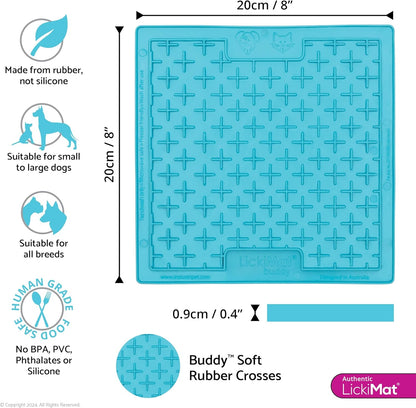 LickiMat Classic Soother Slow Feeder for Dogs Lick Mat Boredom Anxiety Reducer Perfect for Food Treats Yogurt Liquid Food Peanut Butter Fun Alternative to a Slow Feed Dog Bowl, Turquoise