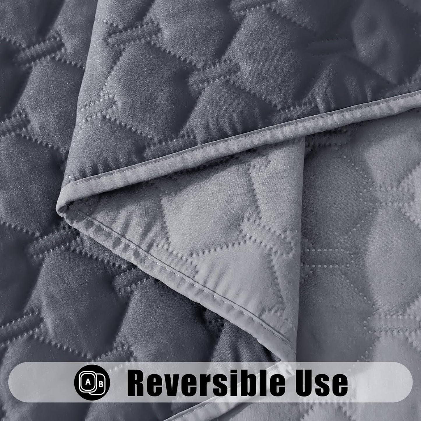 Smiry Waterproof Dog Bed Cover Blanket 30x70, Soft Reversible Pet Blanket, Washable Leakproof Cats Dogs Couch Cover for Sofa, Couch, Furniture, Grey/Dark Grey