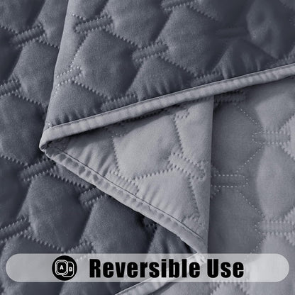 Smiry Waterproof Dog Bed Cover Blanket 30x70, Soft Reversible Pet Blanket, Washable Leakproof Cats Dogs Couch Cover for Sofa, Couch, Furniture, Grey/Dark Grey
