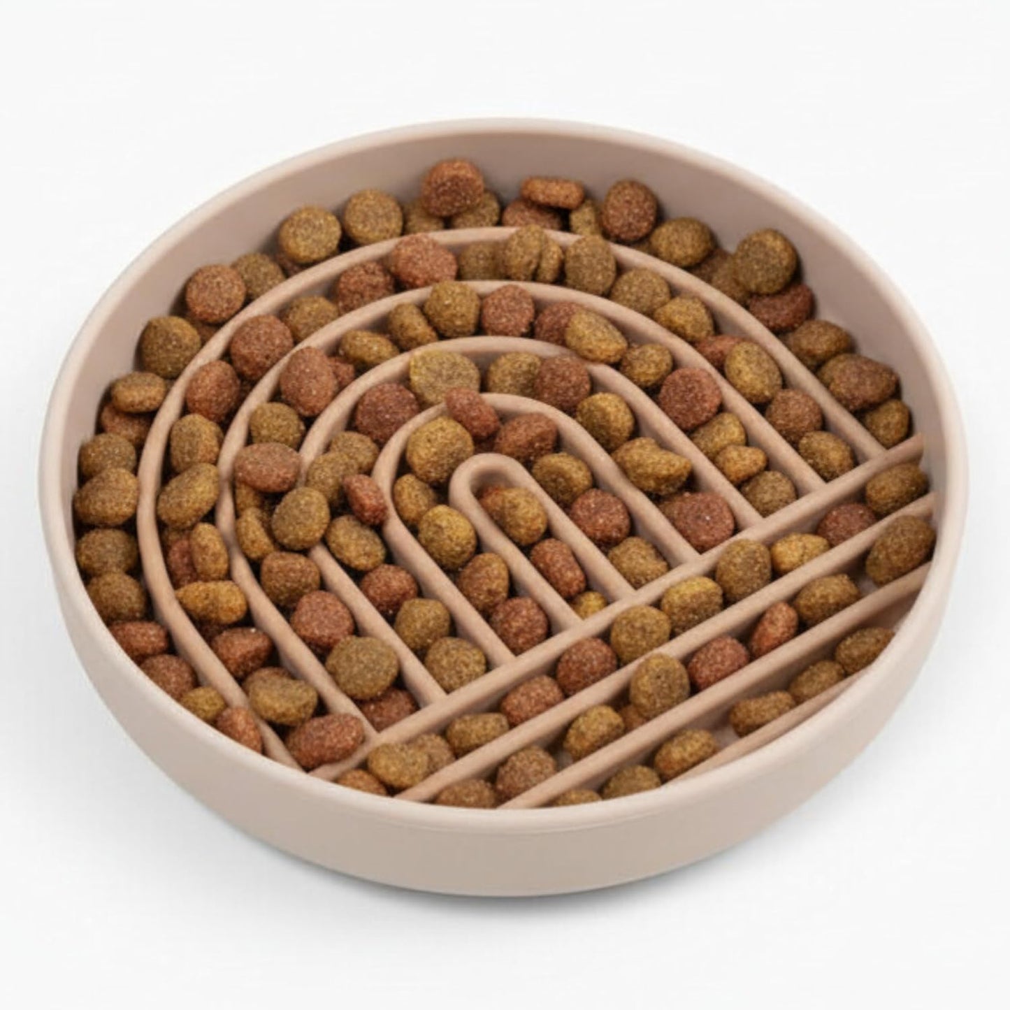 Should We Go? Slow Feeder for Dogs & Puppies, The Slowdown Bowl Silicone Slow Eating, Modern Lick Mat Design, Reduces Gulping, Fits 2 Cups, 7.5” Across x 1.5” Tall, Mealtime Challenge, Medium-Blush