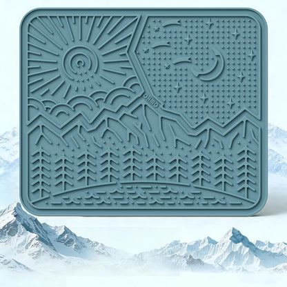 OHMO Lick Mat for Dogs and Cats Large(2 Pack) Nature Design Easy to Clean Pet Slow Feeder with Suction Cups, for Anxiety Relief and Boredom Reduction(Mars+Coral)