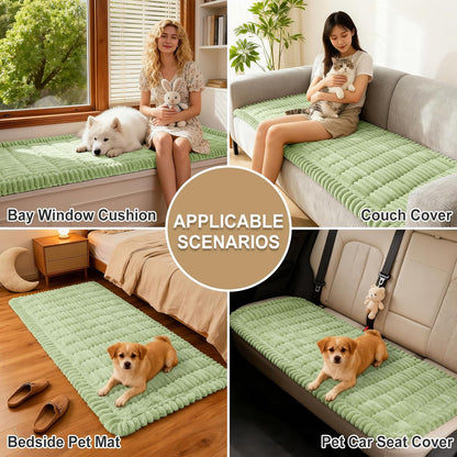 hyha Couch Covers for Dogs Washable, Non Slip Plush Dog Sofa Protectors, Fuzzy Pet Couch Covers for 3 Cushion Sofa Pet Friendly (Camel, 27.6" x 59") - Colors B