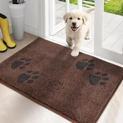 PURRUGS Dirt Trapping Door Mat 20" x 31.5", Non-Skid/Slip Machine Washable Microfiber Entrance Rug, Shoes Scraper, Dog Doormat, Super Absorbent Floor Mat for Muddy Wet Shoes and Paws, Grey