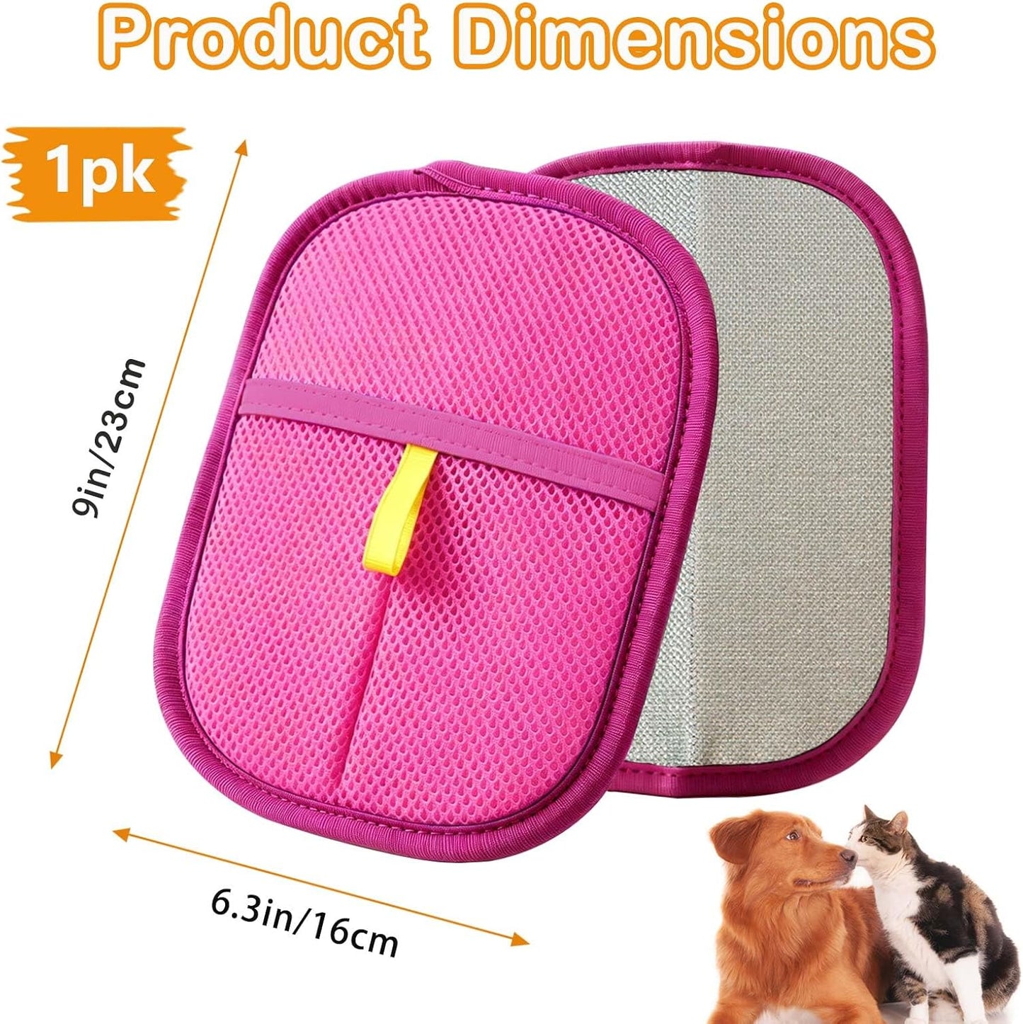 Thickened Pet Hair Removal Glove - Electrostatic Cat Dog Hair Remover Glove, Reusable Magic Brush Pet Hair Remover Tool for Couch, Carpet, and Car Seat (Black,1 Pack)