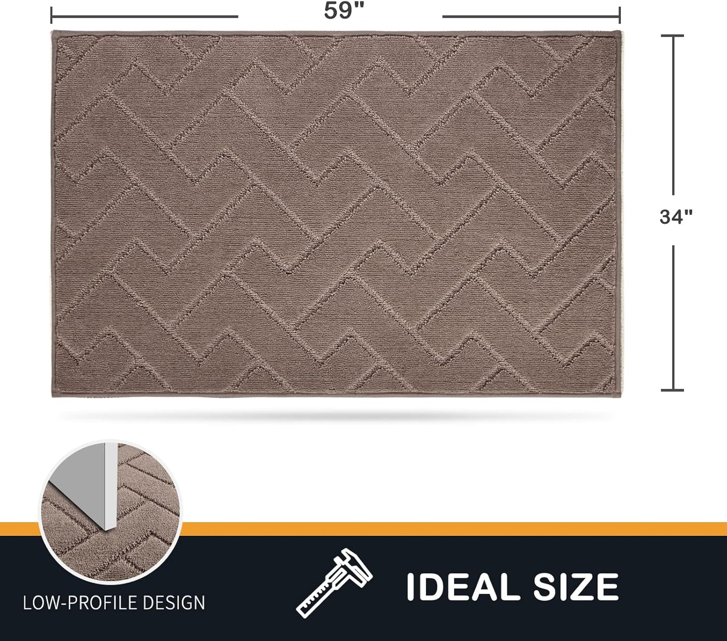 PURRUGS Dirt Trapping Door Mat 20" x 31.5", Non-Slip Machine Washable Entry Rug, Dog Doormat, Indoor Front Door Mat, Super Absorbent Entryway Rug for Muddy Shoes & Paws, Taupe