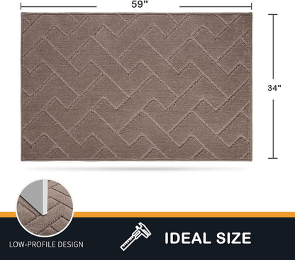 PURRUGS Dirt Trapping Door Mat 20" x 31.5", Non-Slip Machine Washable Entry Rug, Dog Doormat, Indoor Front Door Mat, Super Absorbent Entryway Rug for Muddy Shoes & Paws, Taupe