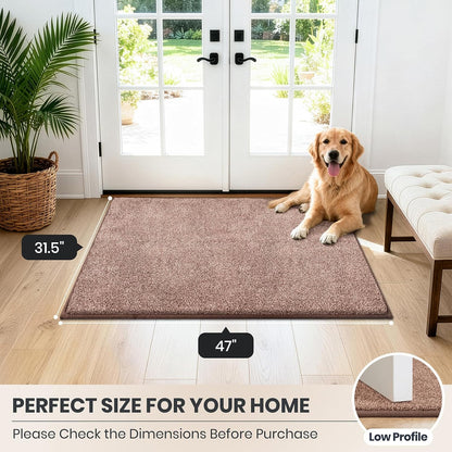 PURRUGS Dirt Trapping Door Mat 20" x 31.5", Non-Slip Machine Washable Entryway Rug, Dog Doormat, Indoor Front Door Mat, Super Absorbent Entry Rug for Muddy Shoes & Paws, Bluish Grey-Black