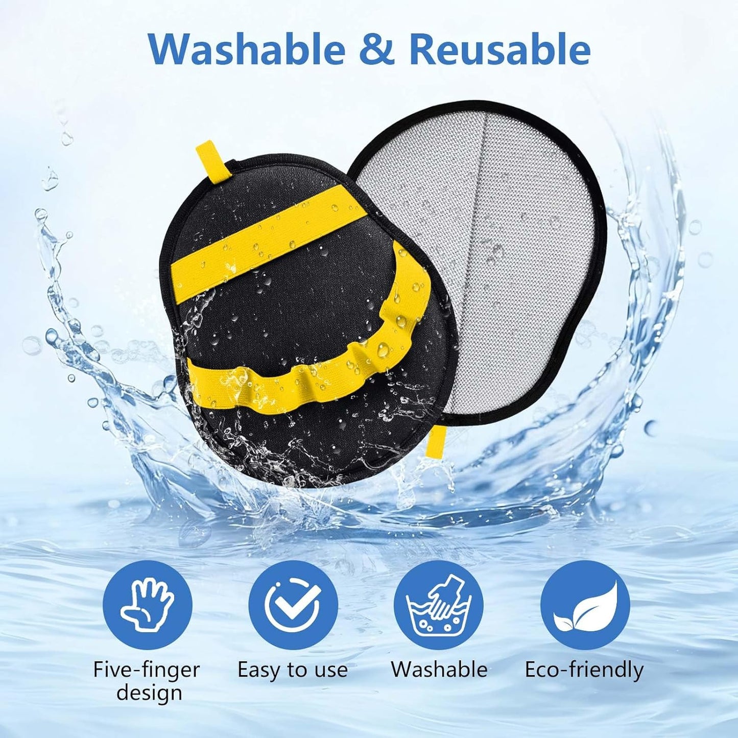 Pet Hair Removal Glove for Dogs & Cats, Reusable Washable Electrostatic Pet Hair Remover Glove, Pet Hair Mitt with Finger Straps for Couch, Carpet, Car Seats, Clothes, Furniture, Red