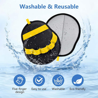 Pet Hair Removal Glove for Dogs & Cats, Reusable Washable Electrostatic Pet Hair Remover Glove, Pet Hair Mitt with Finger Straps for Couch, Carpet, Car Seats, Clothes, Furniture, Red