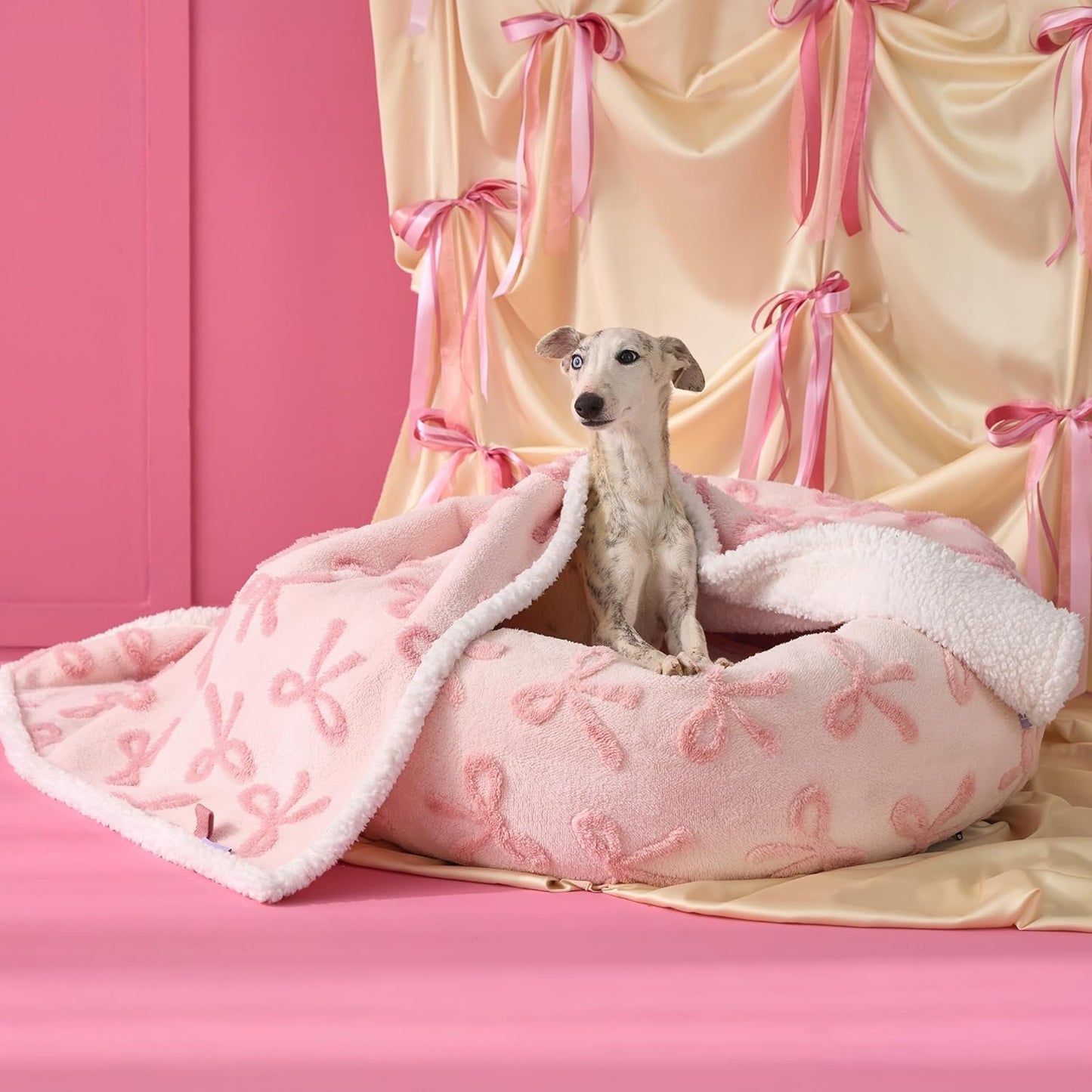 LE SURE Waterproof Dog Blanket for Large Dogs - Washable Double Sided Dog Blankets with Warm Jacquard Shag and Soft Sherpa Fleece, Pet Cat Blanket for Couch Protection, 3D Textured Cloud, Green